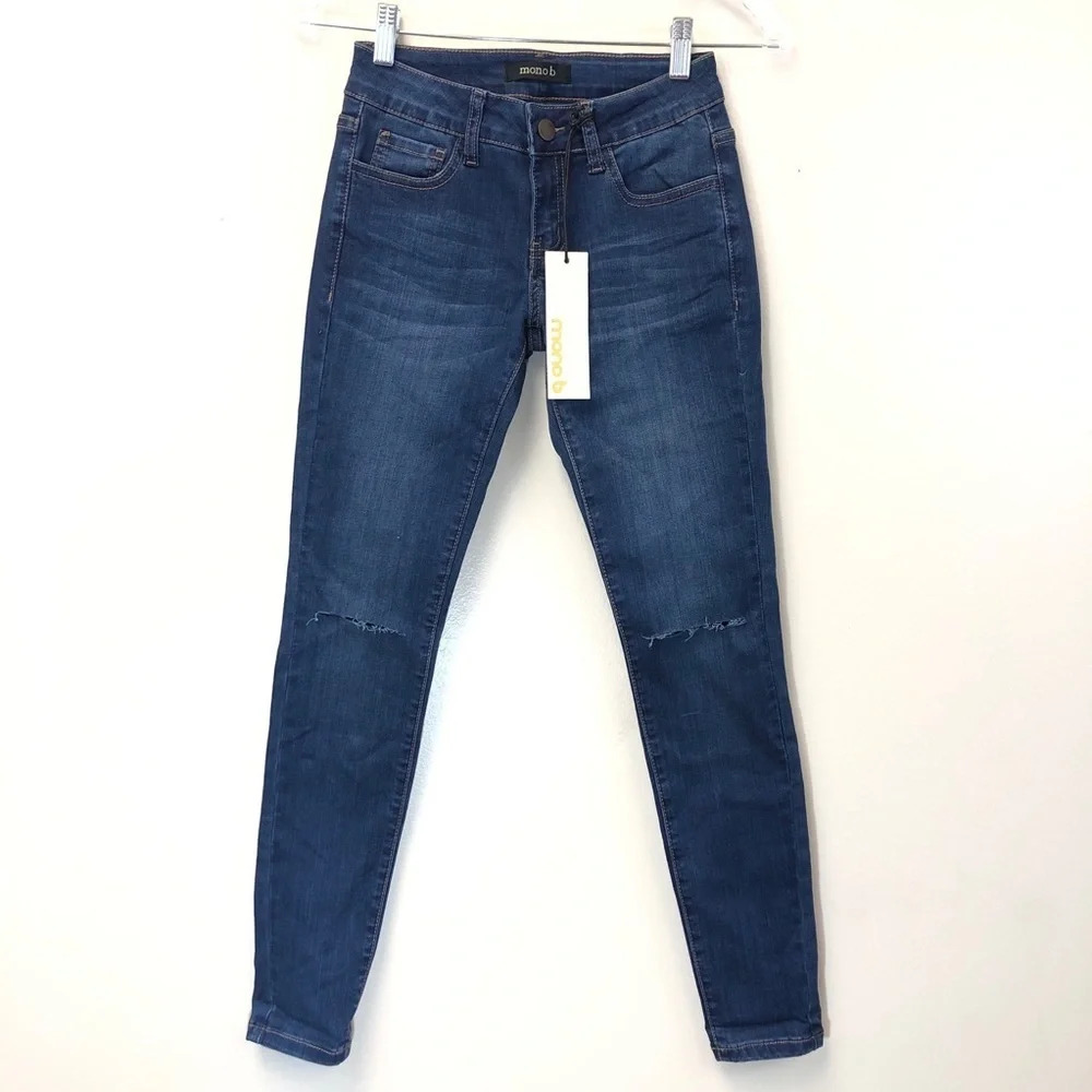 5/$20‎ Mono B distressed skinny jeans size 1 new